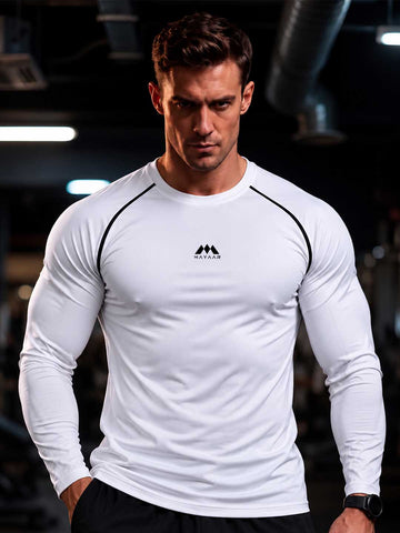 MAYAAR Premium White Dry Fit Full Sleeve Sports T-Shirt