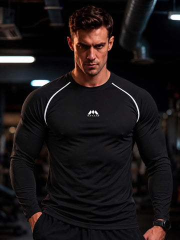 MAYAAR Premium Black Dry Fit Full Sleeve Sports T-Shirt