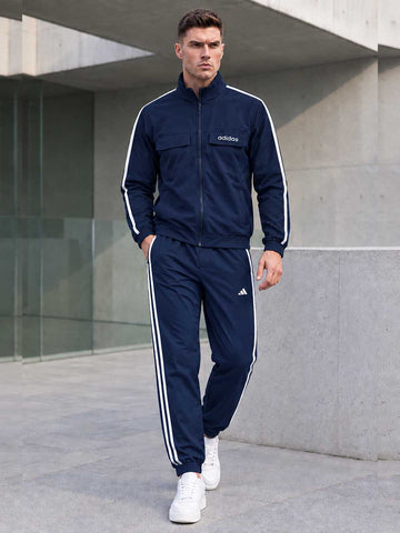 Men's Essential Stripe Navy Tracksuit