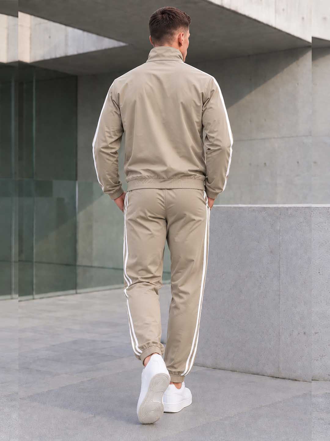 Men's Essential Stripe Beige Tracksuit